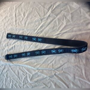 Belted Cow Comapny Blue Crab Patterned Pull Through Belt